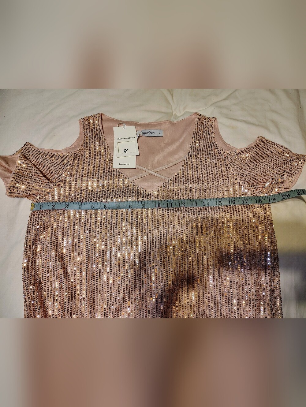 Jasambac,Pink Sequin ,Women's Tunic Top,NWT,Size Small - Picture 7 of 7